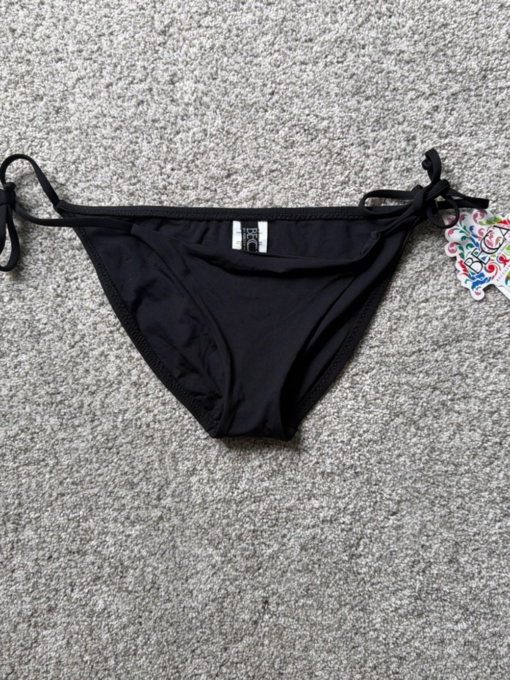 BECCA Black Tie-Side Bikini Bottom